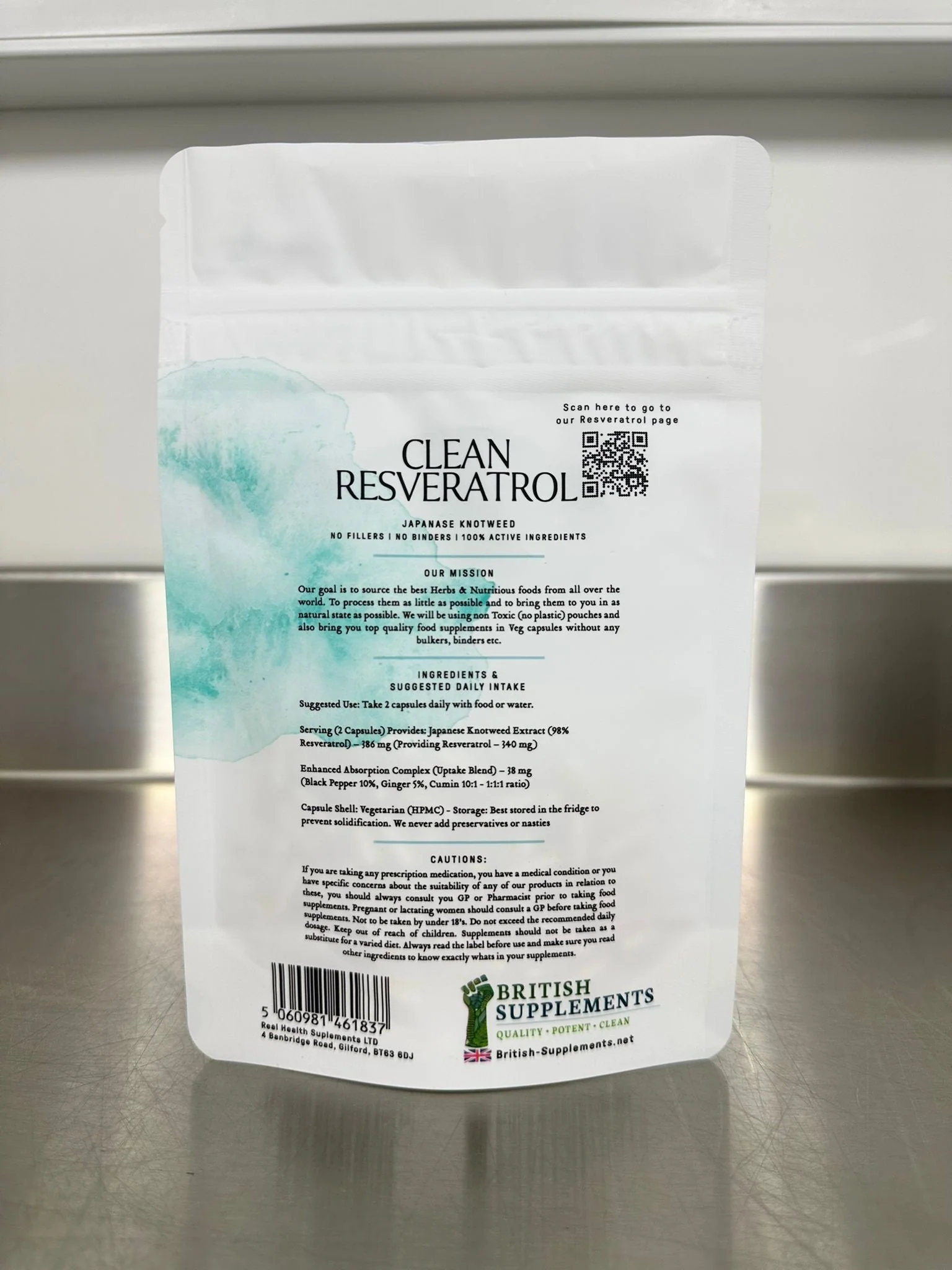 Clean Genuine Trans Resveratrol 340.8mg + 38.6mg uptake blend - Image 4
